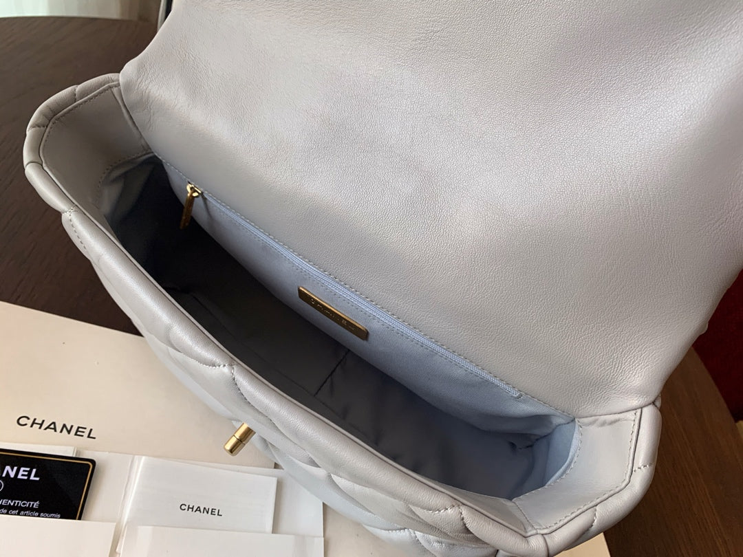 SAC À RABAT 19 30 CHEVRETTE GRISE MÉTAL DORÉ