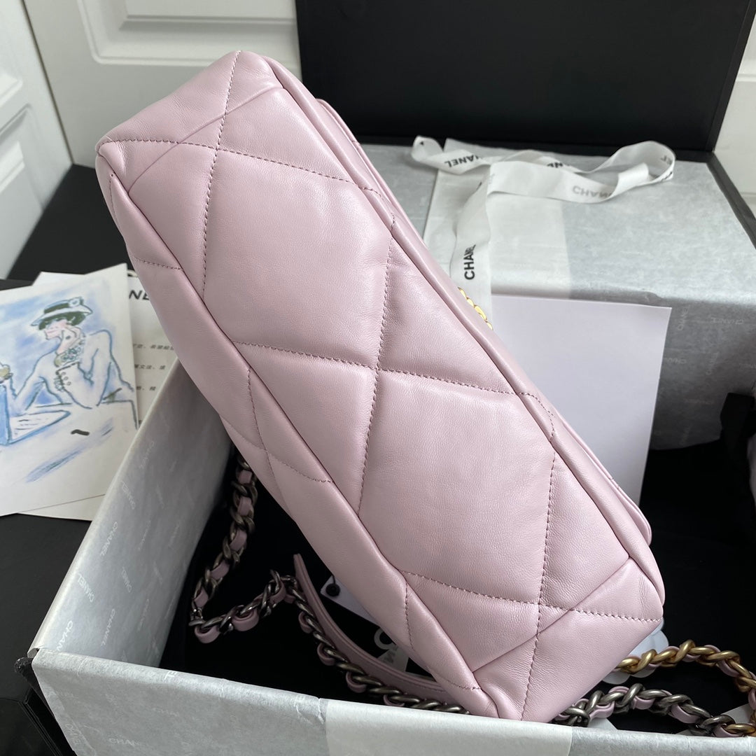 SAC CC 26 PETIT MODÈLE EN CUIR DE VEAU ROSE PÂLE