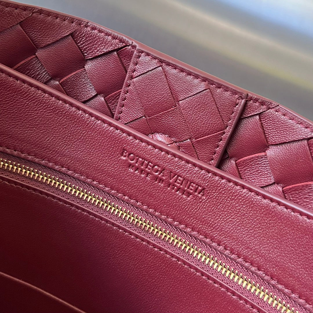 SAC ANDIAMO MOYEN 32 EN CUIR D'AGNEAU BOURGOGNE