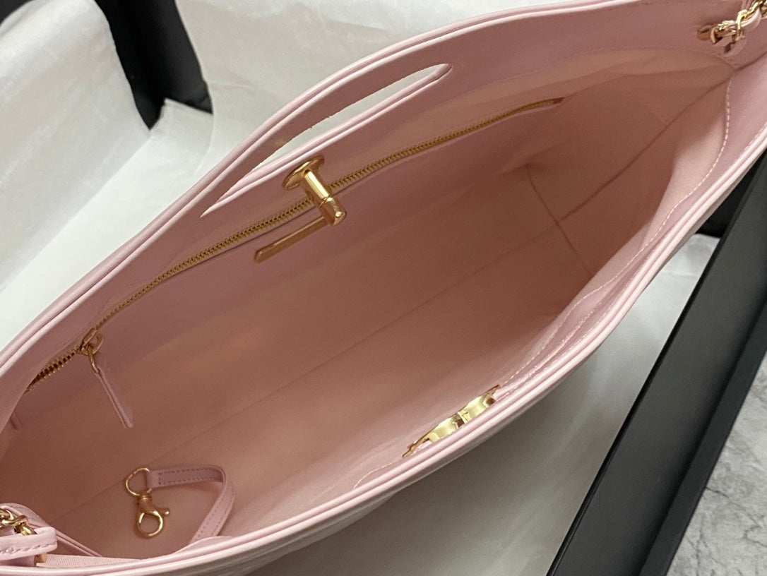 SAC DE COURSES CC 39 GRAND MODÈLE EN CUIR DE VEAU ROSE PÂLE