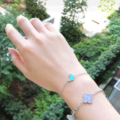 [Shinejoy]BUTTERFLY TURQUOISE BUTTERFLY BRACELET SILVER