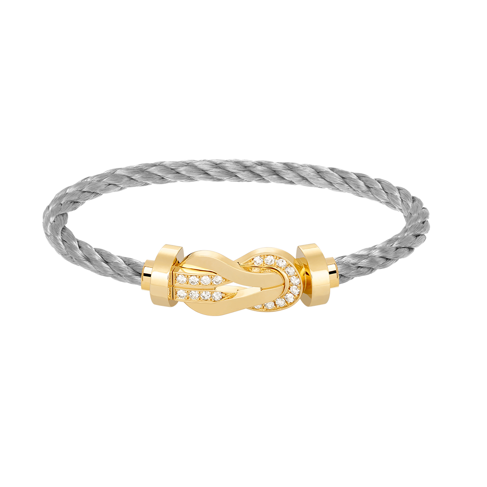 [Shinejoy]CHANCE LARGE 8 FIGURE BUCKLE HALF DIAMOND BRACELET GOLD