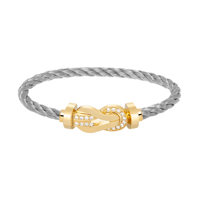 [Shinejoy]CHANCE LARGE 8 FIGURE BUCKLE HALF DIAMOND BRACELET GOLD