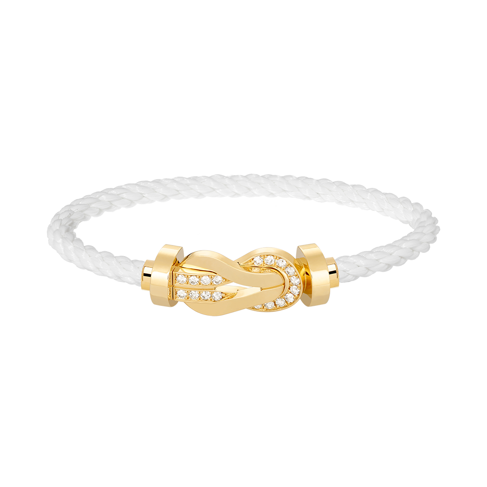 [Shinejoy]CHANCE LARGE 8 FIGURE BUCKLE HALF DIAMOND BRACELET GOLD
