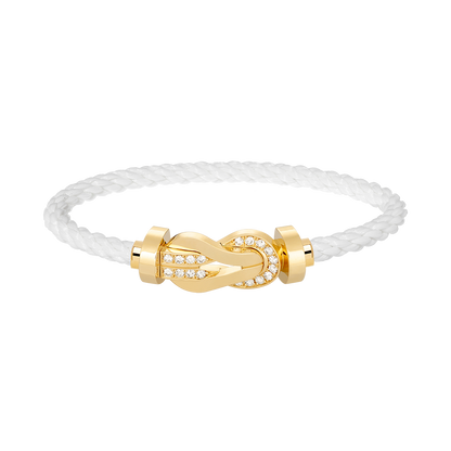[Shinejoy]CHANCE LARGE 8 FIGURE BUCKLE HALF DIAMOND BRACELET GOLD