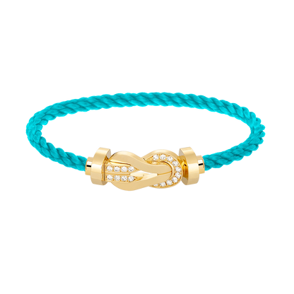 [Shinejoy]CHANCE LARGE 8 FIGURE BUCKLE HALF DIAMOND BRACELET GOLD