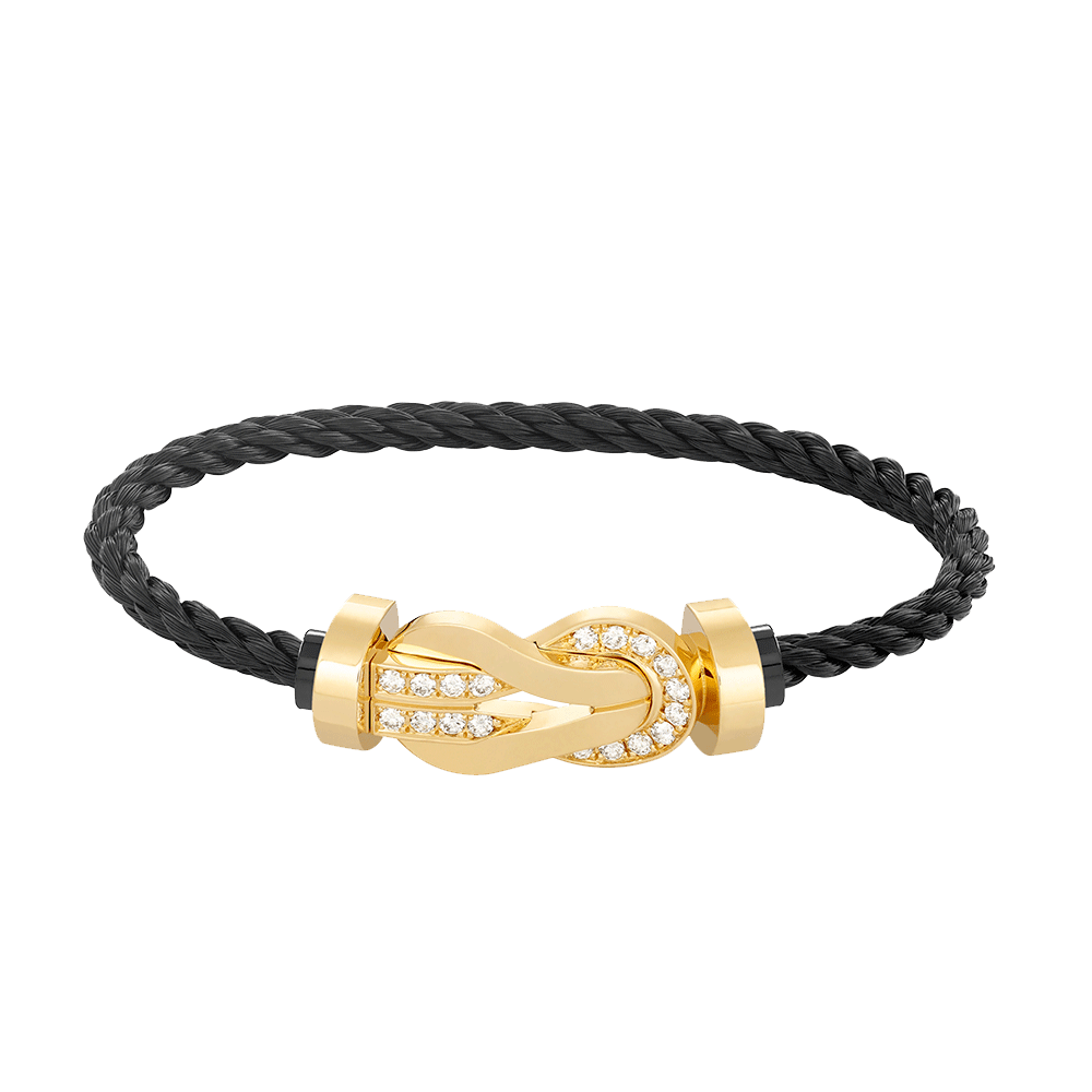 [Shinejoy]CHANCE LARGE 8 FIGURE BUCKLE HALF DIAMOND BRACELET GOLD