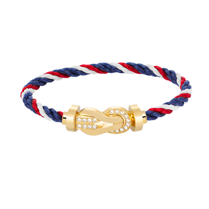 [Shinejoy]CHANCE LARGE 8 FIGURE BUCKLE HALF DIAMOND BRACELET GOLD