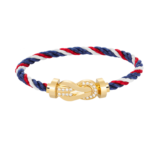 [Shinejoy]CHANCE LARGE 8 FIGURE BUCKLE HALF DIAMOND BRACELET GOLD