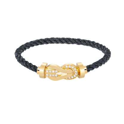 [Shinejoy]CHANCE LARGE 8 FIGURE BUCKLE HALF DIAMOND BRACELET GOLD