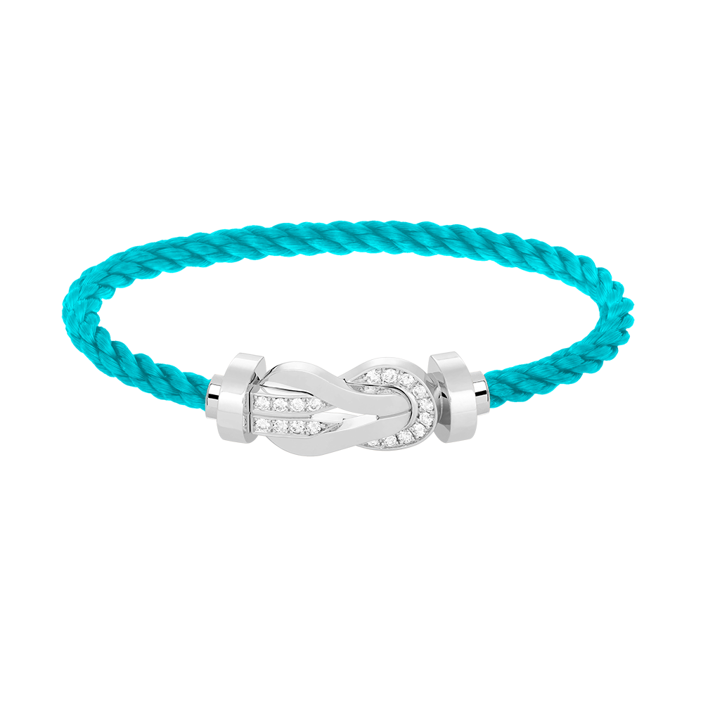 [Shinejoy]CHANCE LARGE 8 FIGURE BUCKLE HALF DIAMOND BRACELET SILVER