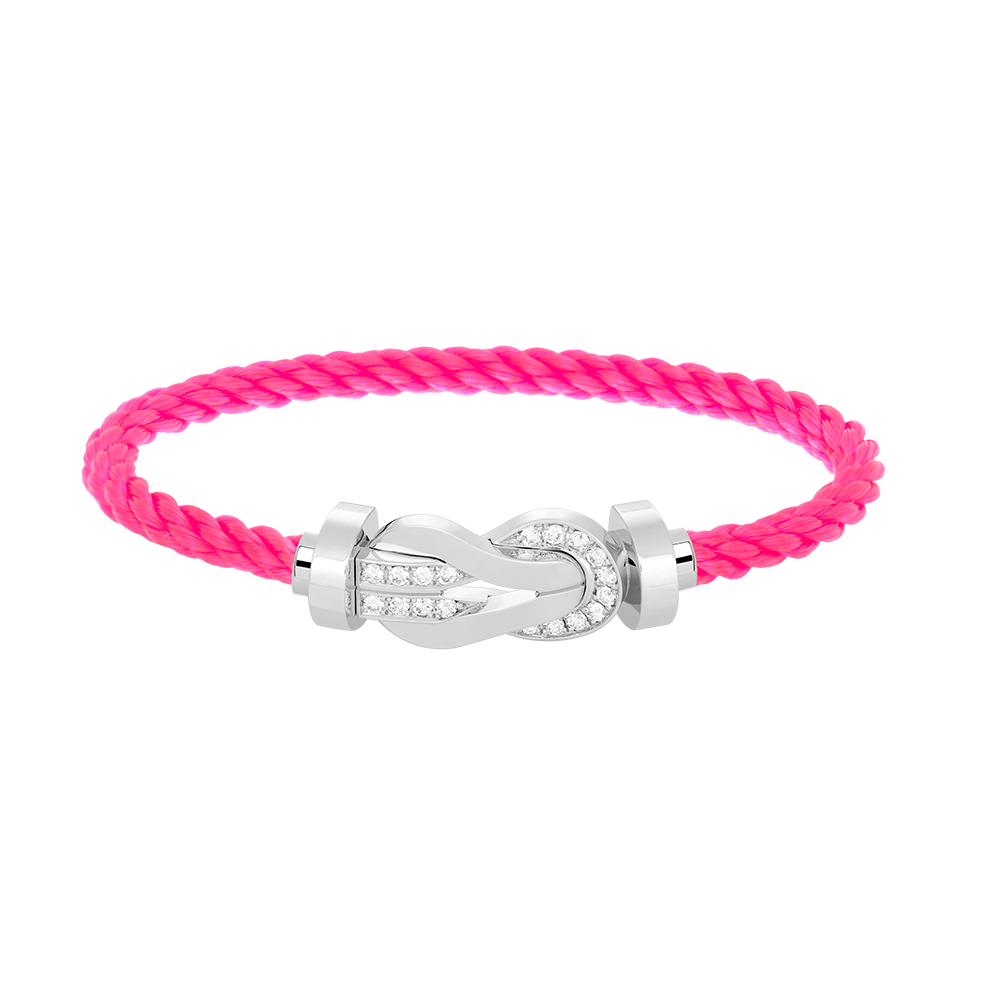[Shinejoy]CHANCE LARGE 8 FIGURE BUCKLE HALF DIAMOND BRACELET SILVER