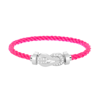 [Shinejoy]CHANCE LARGE 8 FIGURE BUCKLE HALF DIAMOND BRACELET SILVER