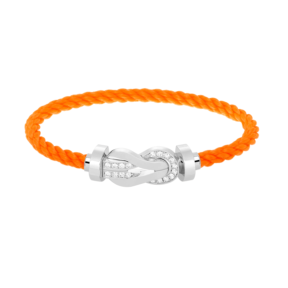 [Shinejoy]CHANCE LARGE 8 FIGURE BUCKLE HALF DIAMOND BRACELET SILVER