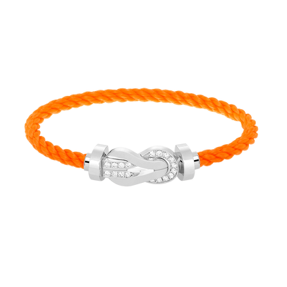 [Shinejoy]CHANCE LARGE 8 FIGURE BUCKLE HALF DIAMOND BRACELET SILVER