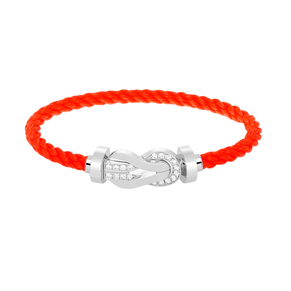 [Shinejoy]CHANCE LARGE 8 FIGURE BUCKLE HALF DIAMOND BRACELET SILVER