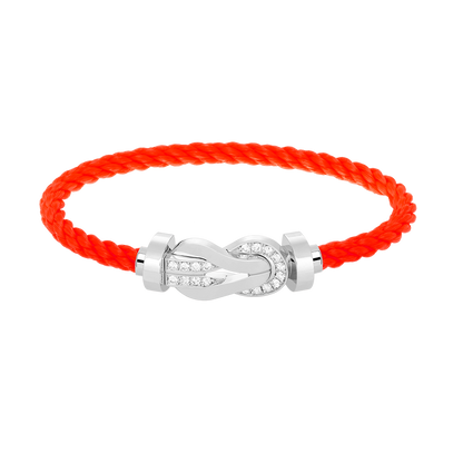 [Shinejoy]CHANCE LARGE 8 FIGURE BUCKLE HALF DIAMOND BRACELET SILVER