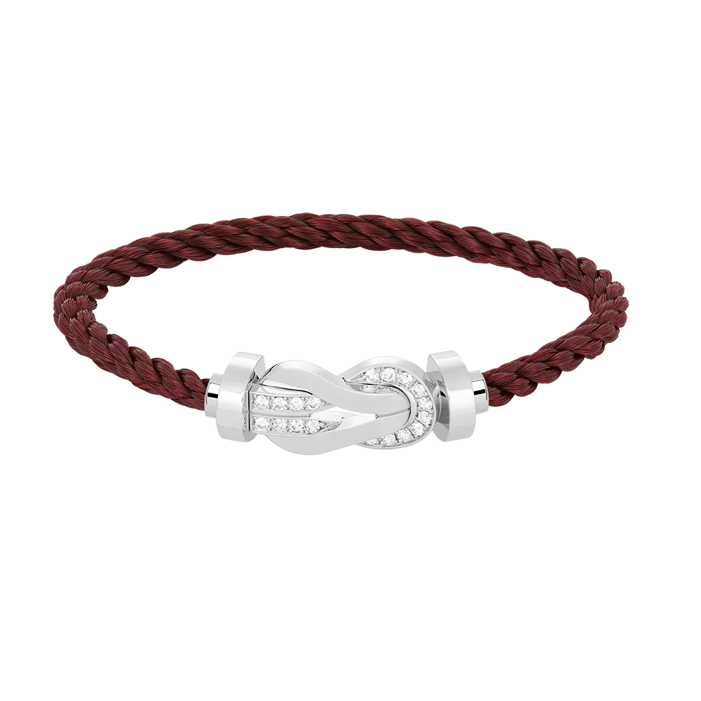 [Shinejoy]CHANCE LARGE 8 FIGURE BUCKLE HALF DIAMOND BRACELET SILVER