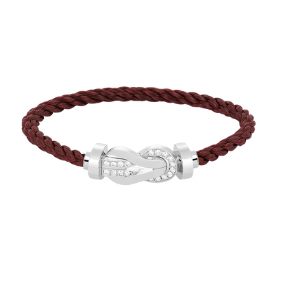 [Shinejoy]CHANCE LARGE 8 FIGURE BUCKLE HALF DIAMOND BRACELET SILVER