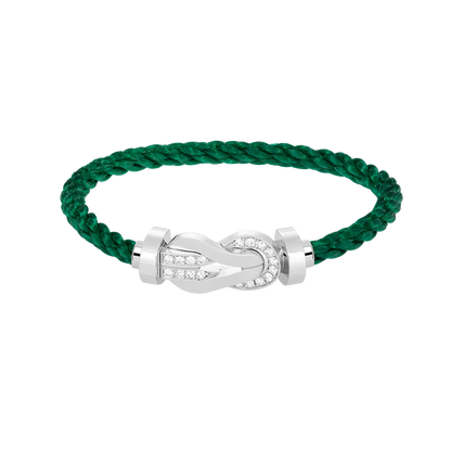 [Shinejoy]CHANCE LARGE 8 FIGURE BUCKLE HALF DIAMOND BRACELET SILVER