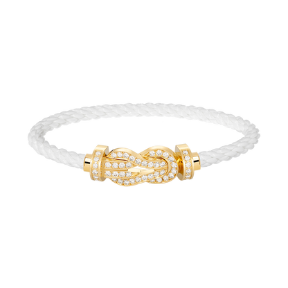 [Shinejoy]CHANCE LARGE 8 FIGURE BUCKLE FULLDIAMOND BRACELET GOLD