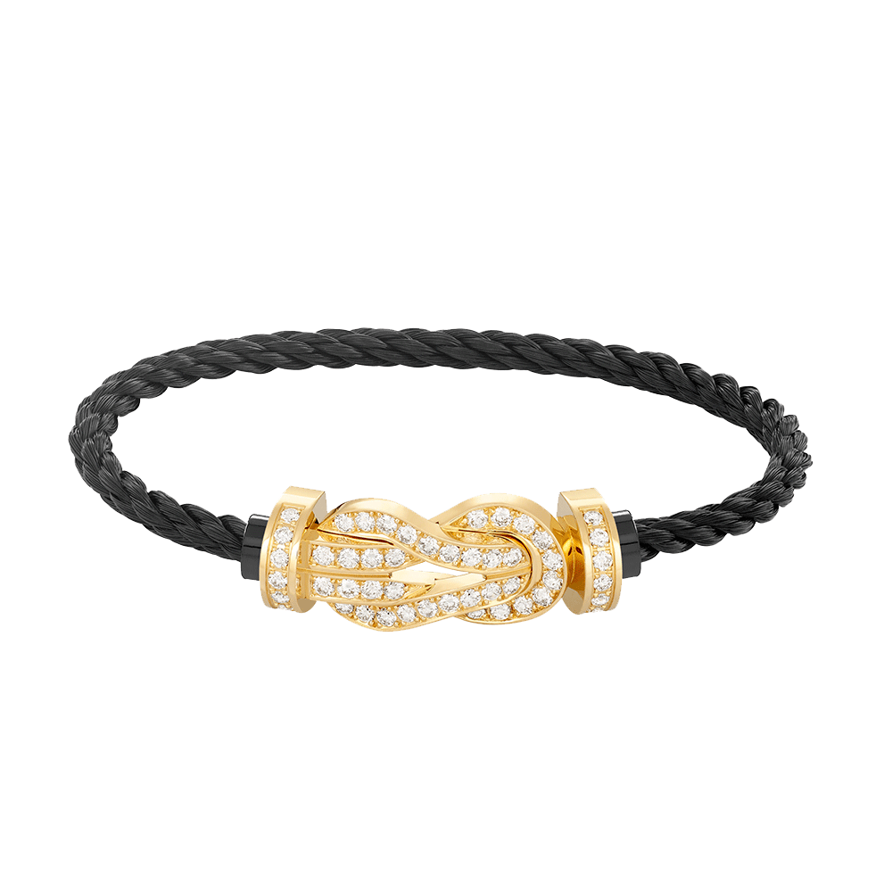 [Shinejoy]CHANCE LARGE 8 FIGURE BUCKLE FULLDIAMOND BRACELET GOLD