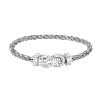[Shinejoy]CHANCE LARGE 8 FIGURE BUCKLE FULL DIAMOND BRACELET SILVER