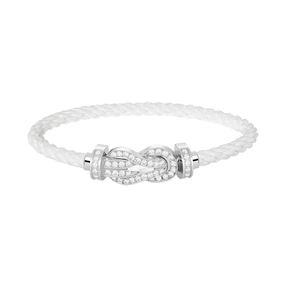 [Shinejoy]CHANCE LARGE 8 FIGURE BUCKLE FULL DIAMOND BRACELET SILVER