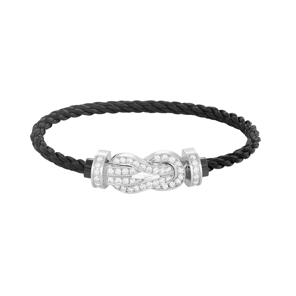 [Shinejoy]CHANCE LARGE 8 FIGURE BUCKLE FULL DIAMOND BRACELET SILVER
