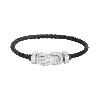 [Shinejoy]CHANCE LARGE 8 FIGURE BUCKLE FULL DIAMOND BRACELET SILVER
