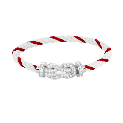 [Shinejoy]CHANCE LARGE 8 FIGURE BUCKLE FULL DIAMOND BRACELET SILVER