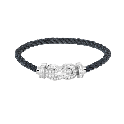 [Shinejoy]CHANCE LARGE 8 FIGURE BUCKLE FULL DIAMOND BRACELET SILVER