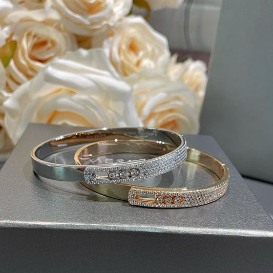 [Shinejoy]Move Noa Rose Gold Pavé Diamond Bangle Bracelet
