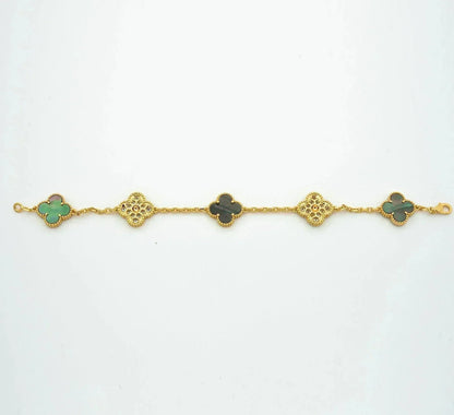 [Shinejoy] CLOVER 5 MOTIF GRAY MOP BRACELET COLLECTION