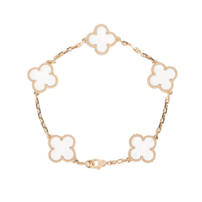 [Shinejoy]CLOVER 5 MOTIF ROCK CRYSTAL BRACELET