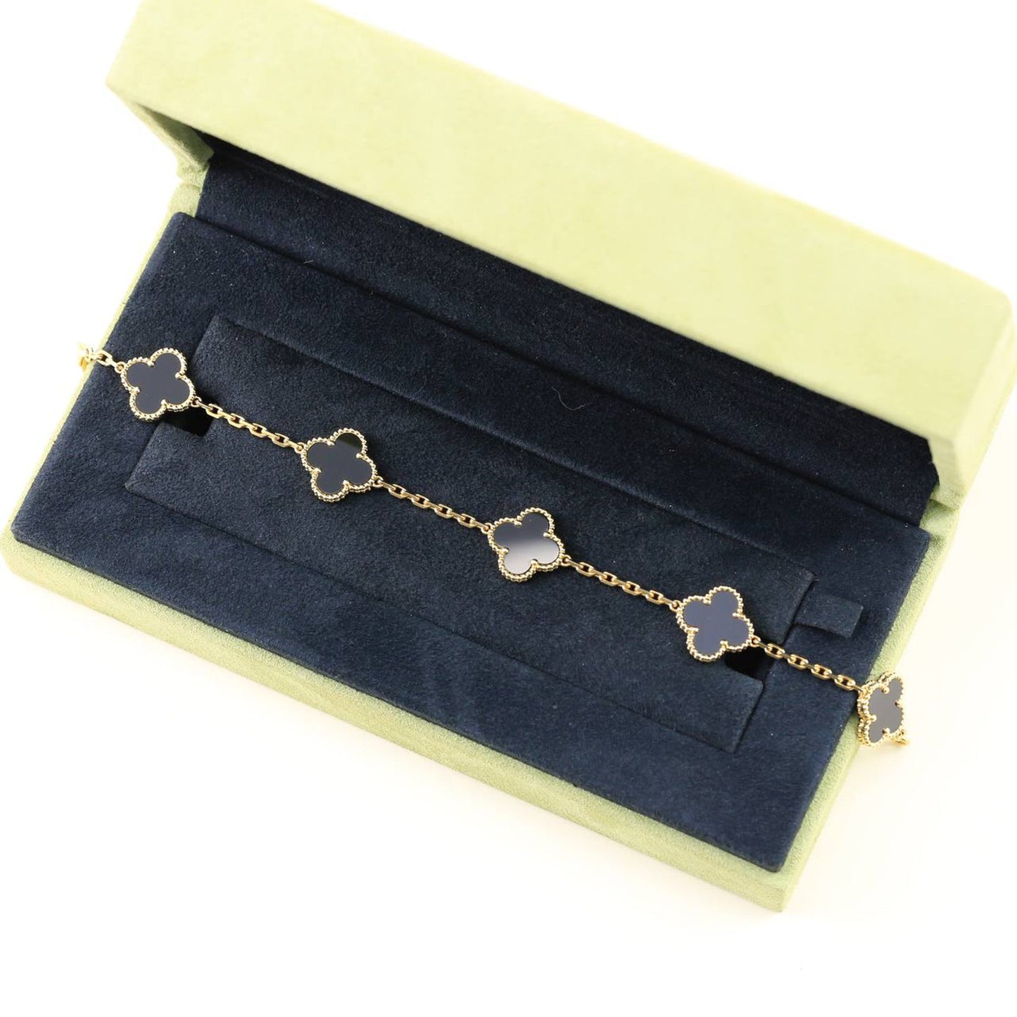[Shinejoy] CLOVER 5 MOTIF ONYXS BRACELET COLLECTION