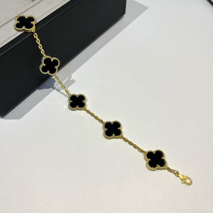 [Shinejoy] CLOVER 5 MOTIF ONYXS BRACELET COLLECTION