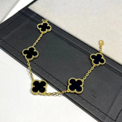 [Shinejoy] CLOVER 5 MOTIF ONYXS BRACELET COLLECTION