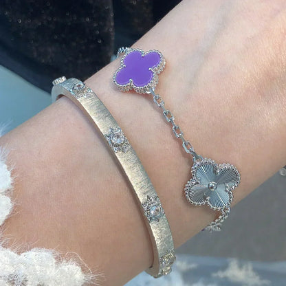 [Shinejoy] CLOVER 5 MOTIF VIOLET BRACELET COLLECTION