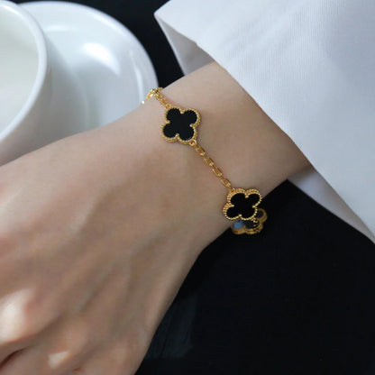 [Shinejoy] CLOVER 5 MOTIF ONYXS BRACELET COLLECTION