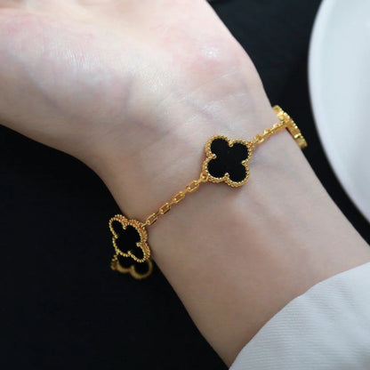 [Shinejoy] CLOVER 5 MOTIF ONYXS BRACELET COLLECTION