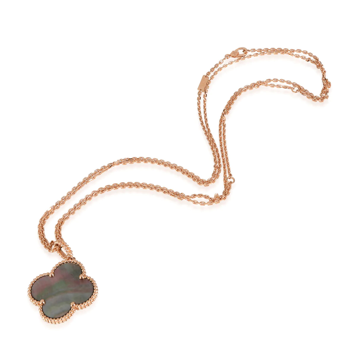 [Shinejoy]CLOVER 25MM GOLD DARK MOP BIG CLOVER NECKLACE