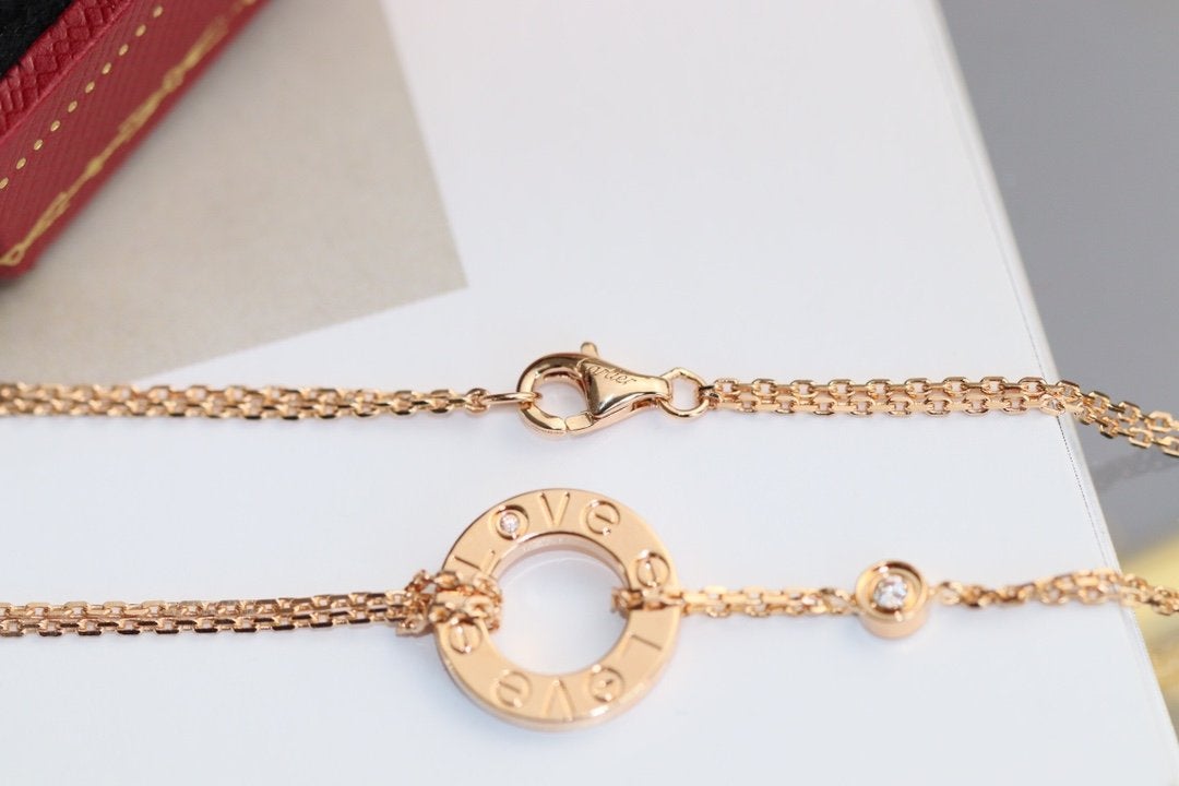 [Shinejoy]LOVE NECKLACE ADJUSTABLE Shinejoy GOLD 2 DIAMOND