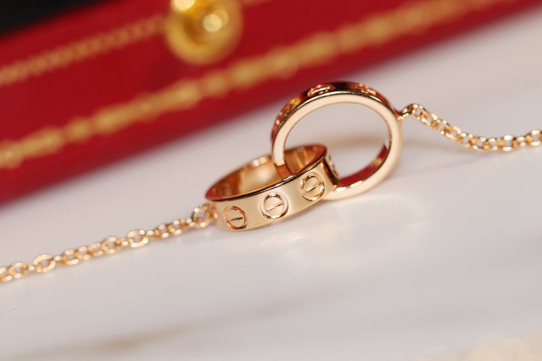 [Shinejoy]LOVE NECKLACE PINK GOLD AND SILVER