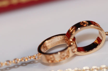 [Shinejoy]LOVE NECKLACE PINK GOLD AND SILVER