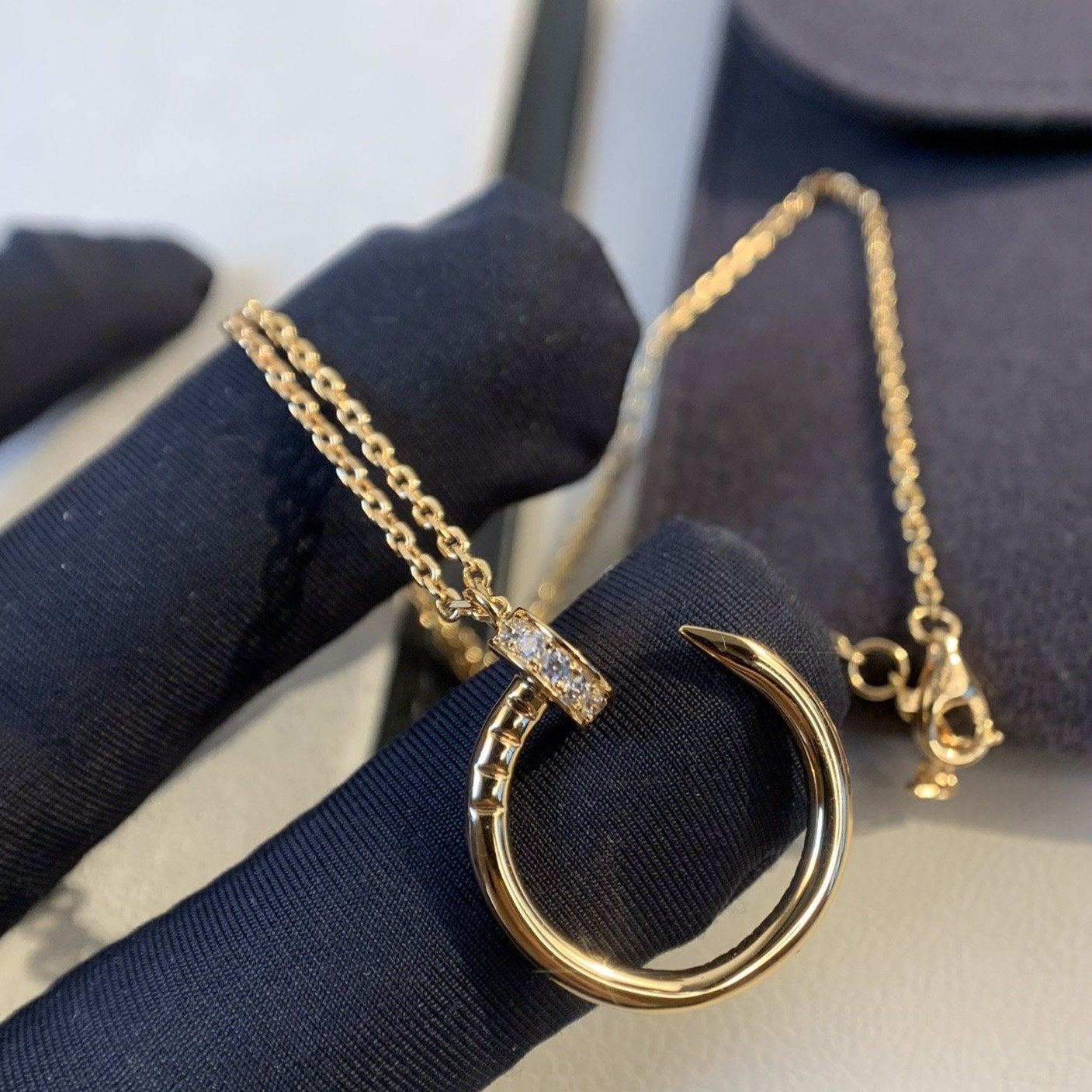 [Shinejoy]JUSTE NECKLACE PINK GOLD DIAMONDS