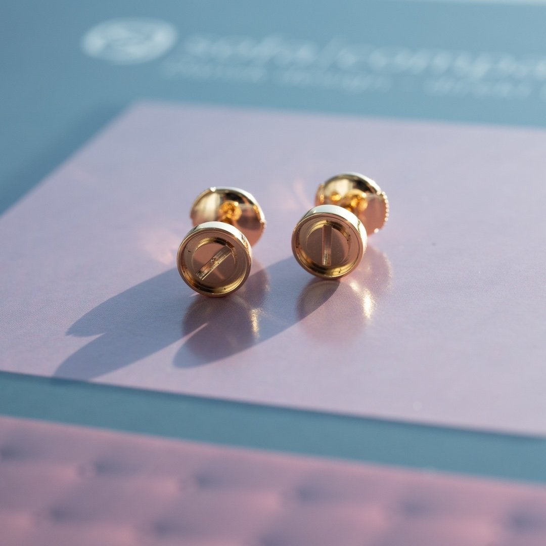 [Shinejoy]LOVE EARRINGS PINK GOLD 10MM