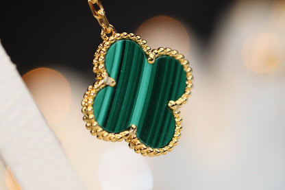 [Shinejoy]CLOVER EARRINGS GOLD MALACHITE DIAMOND 3 MOTIF
