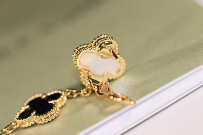 [Shinejoy]CLOVER EARRINGS GOLD ONYX MOP 3 MOTIF