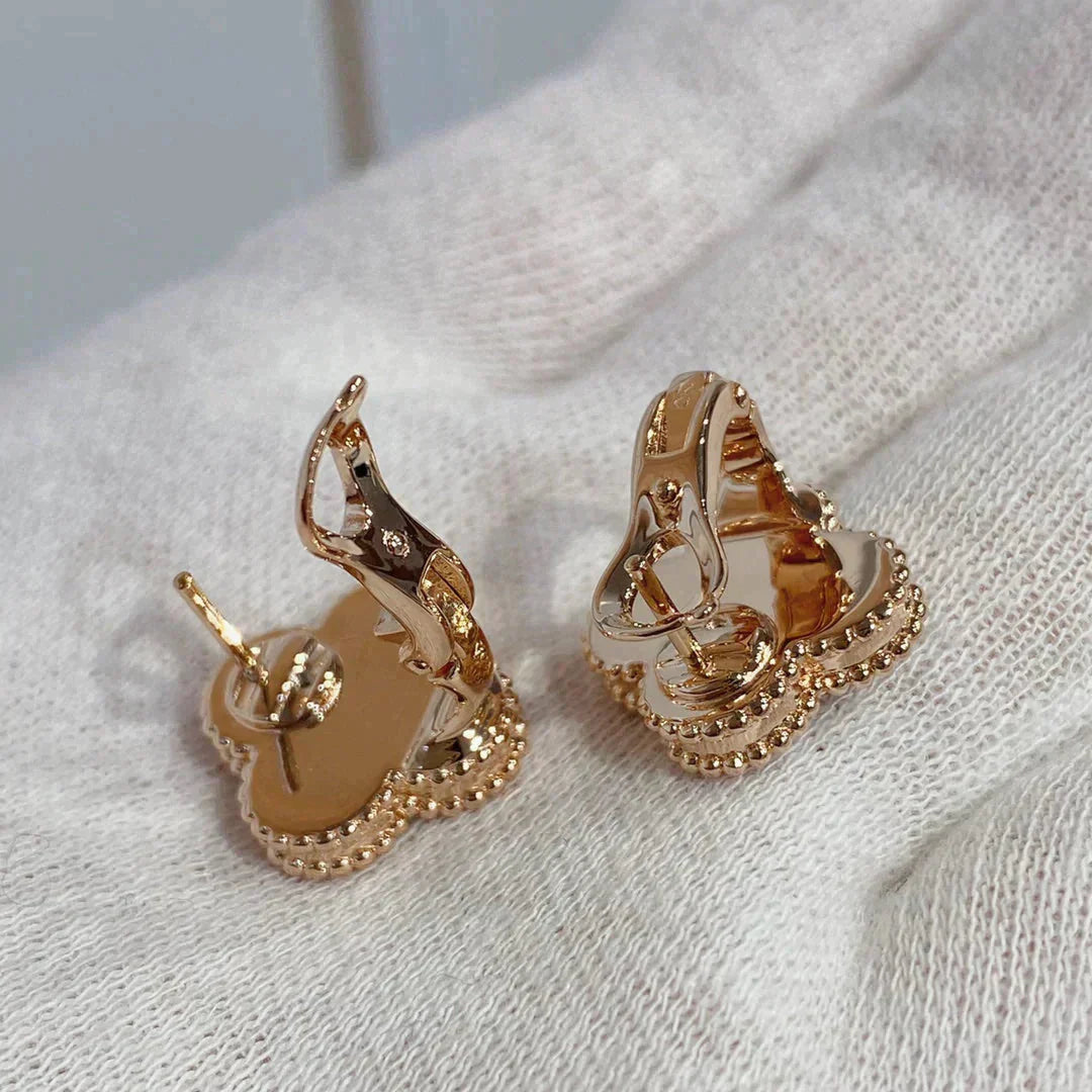 [Shinejoy]CLOVER MEDIUM 1 MOTIFS CARNELIAN  DIAMOND earrings